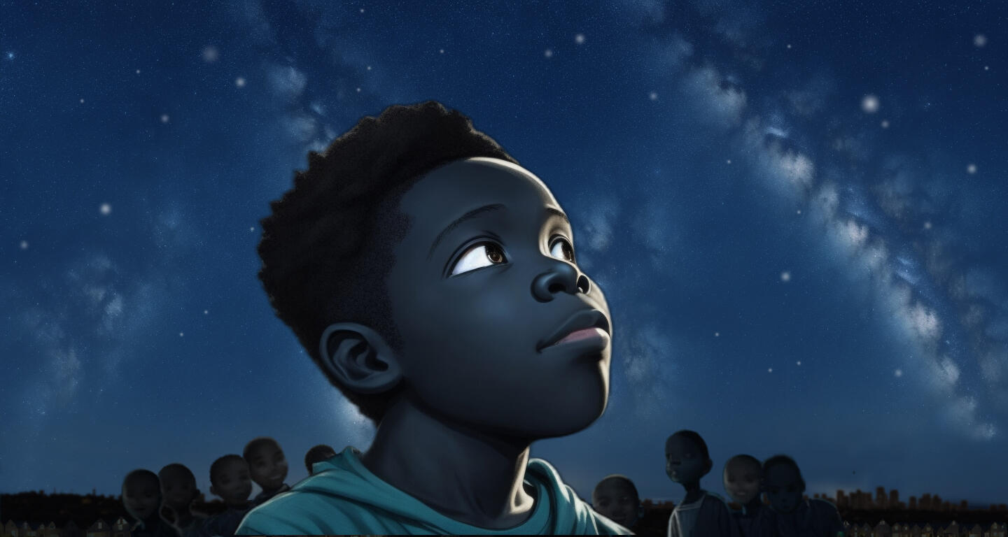 CEO, as a kid, smiling at the sky